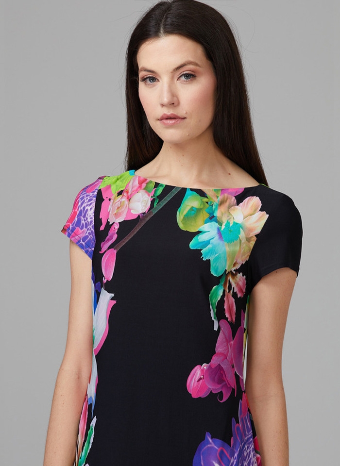 Joseph Ribkoff, Czarna sukienka w kwiaty