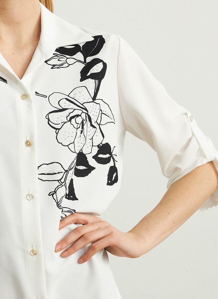 Joseph Ribkoff, Biała koszula z podpinany rękawami