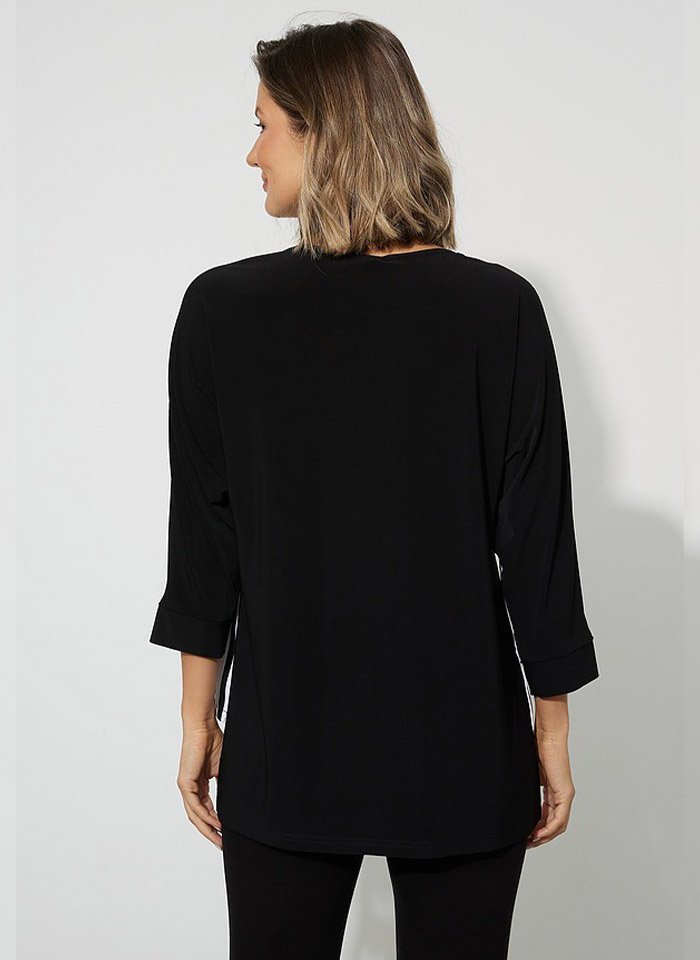 Joseph Ribkoff, Czarno - biała bluzka z rękawem 3/4