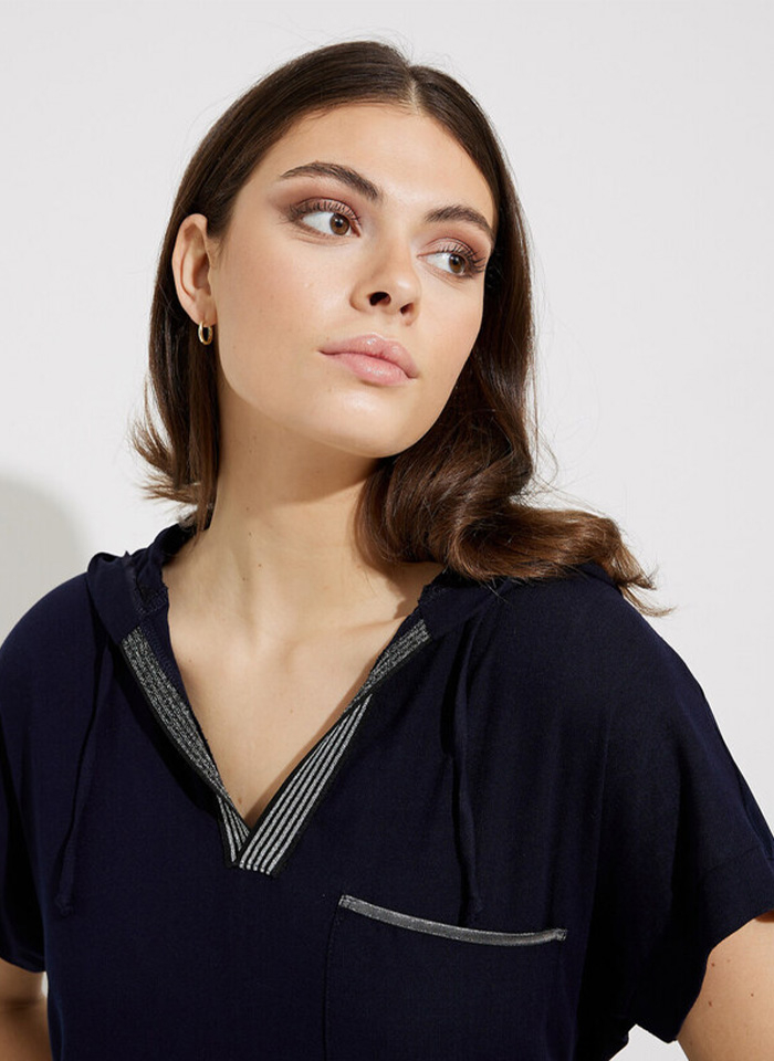 Joseph Ribkoff 232110 Granatowa sukienka z wiskozy.