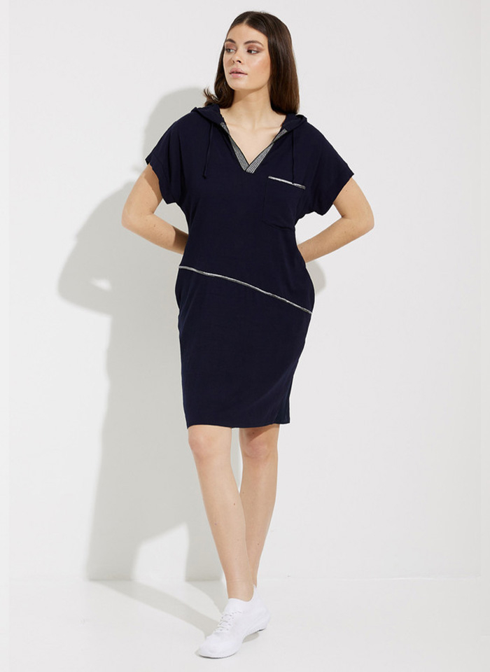 Joseph Ribkoff 232110 Granatowa sukienka z wiskozy.