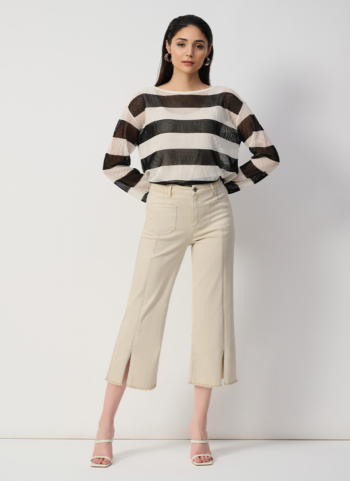 Joseph Ribkoff 251901 Spodnie kuloty zdobione dżetami beż/avocado/brąz