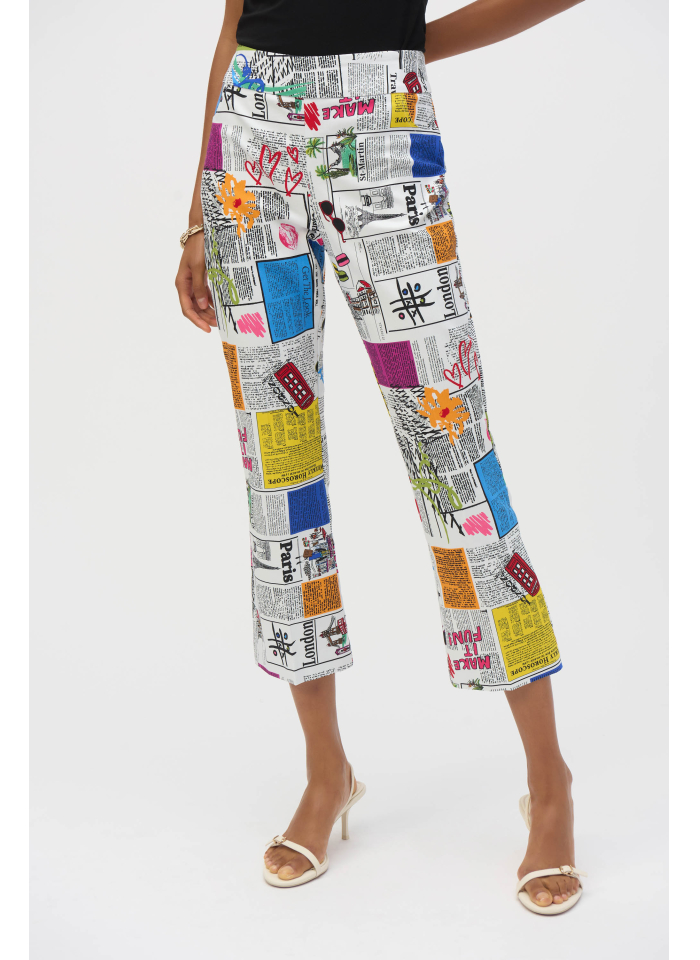 Joseph Ribkoff 252047 Spodnie z motywem gazety