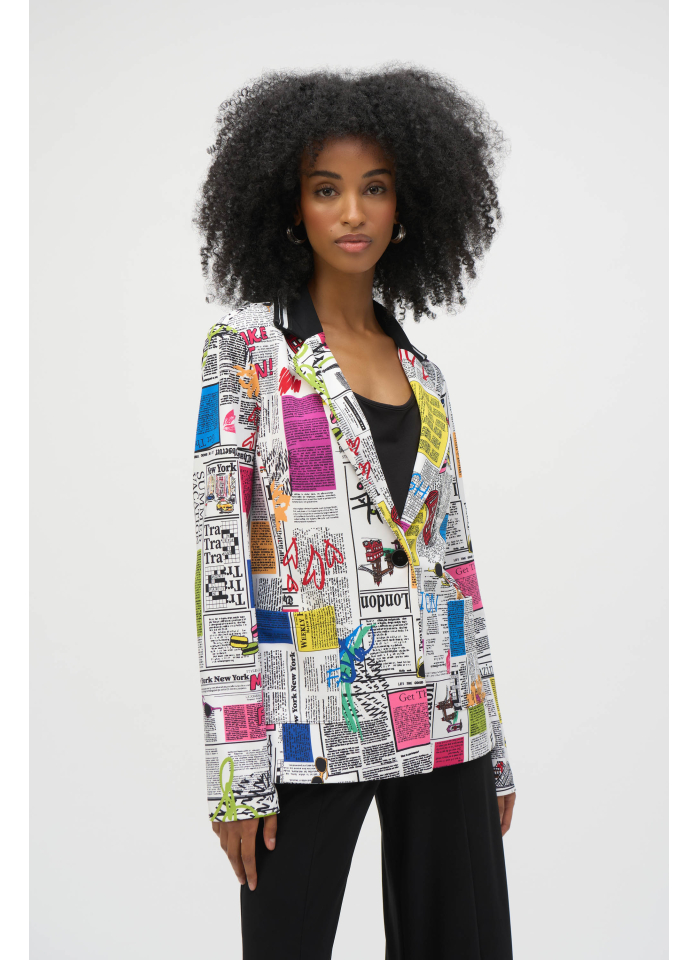 Joseph Ribkoff 252088 Marynarka kolorowa z motywem gazety