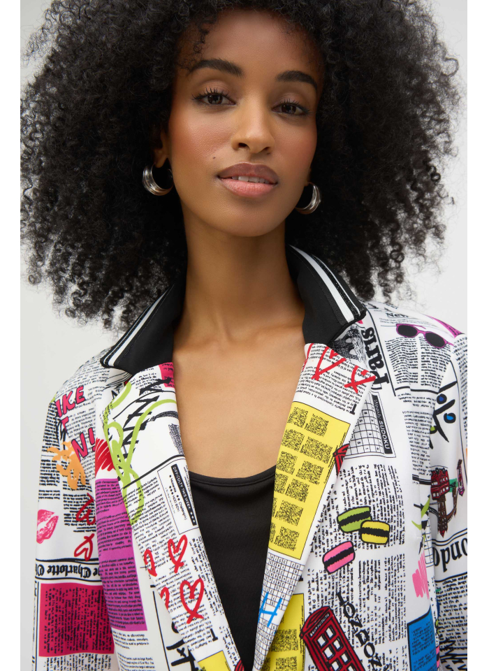 Joseph Ribkoff 252088 Marynarka kolorowa z motywem gazety