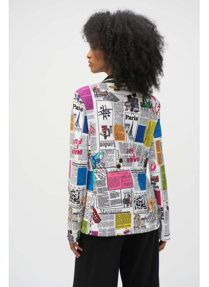 Joseph Ribkoff 252088 Marynarka kolorowa z motywem gazety