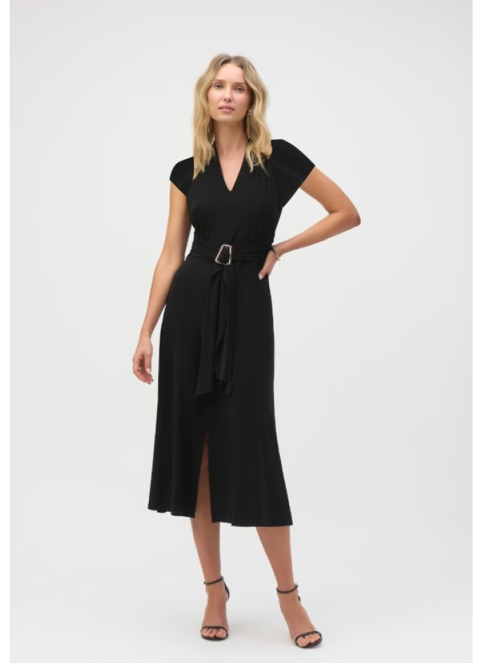 Joseph Ribkoff 252091 Sukienka szafirowa/granatowa z paskiem z klamrą