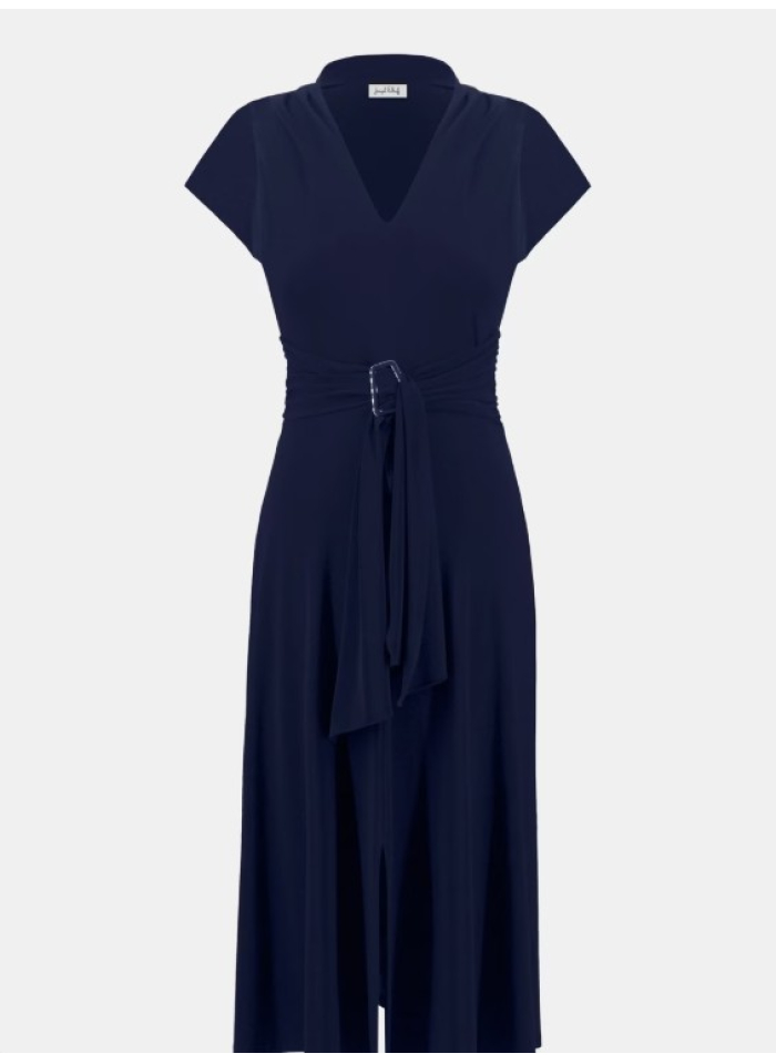 Joseph Ribkoff 252091 Sukienka szafirowa/granatowa z paskiem z klamrą