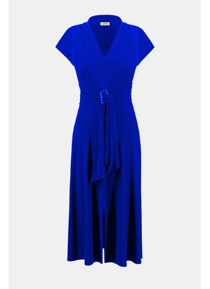 Joseph Ribkoff 252091 Sukienka szafirowa/granatowa z paskiem z klamrą