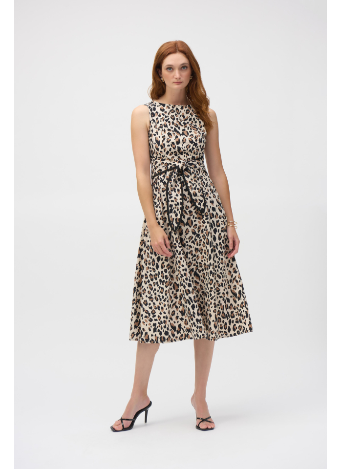 Joseph Ribkoff 252095 Sukienka bez rękawów z motywem panterki