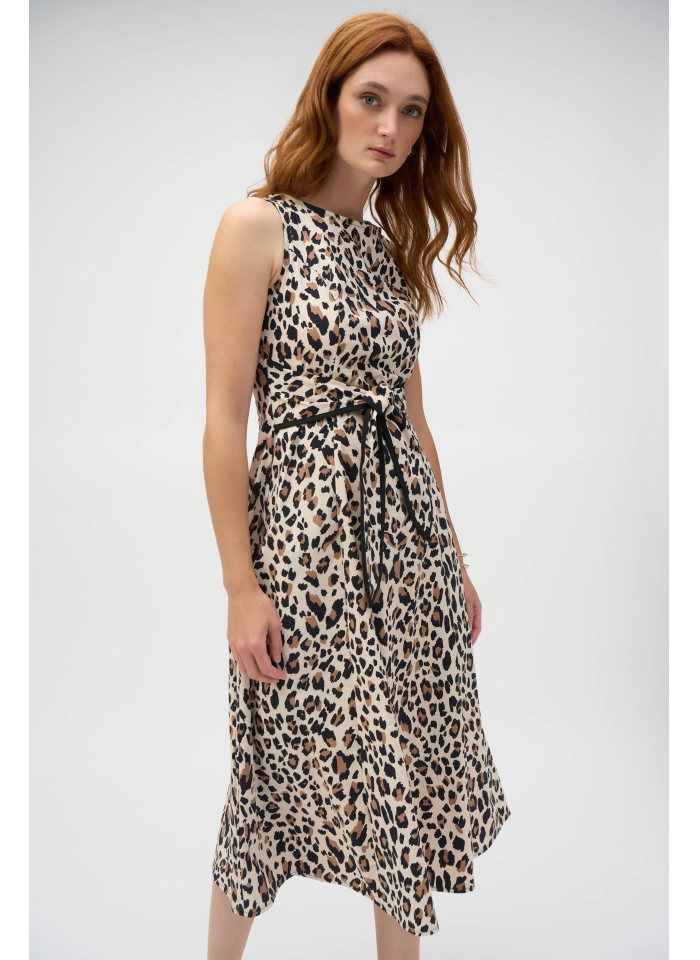 Joseph Ribkoff 252095 Sukienka bez rękawów z motywem panterki