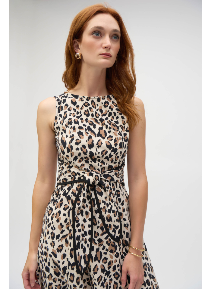 Joseph Ribkoff 252095 Sukienka bez rękawów z motywem panterki