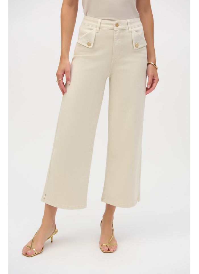 Joseph Ribkoff 252914 Kremowe spodnie kuloty typu jeans