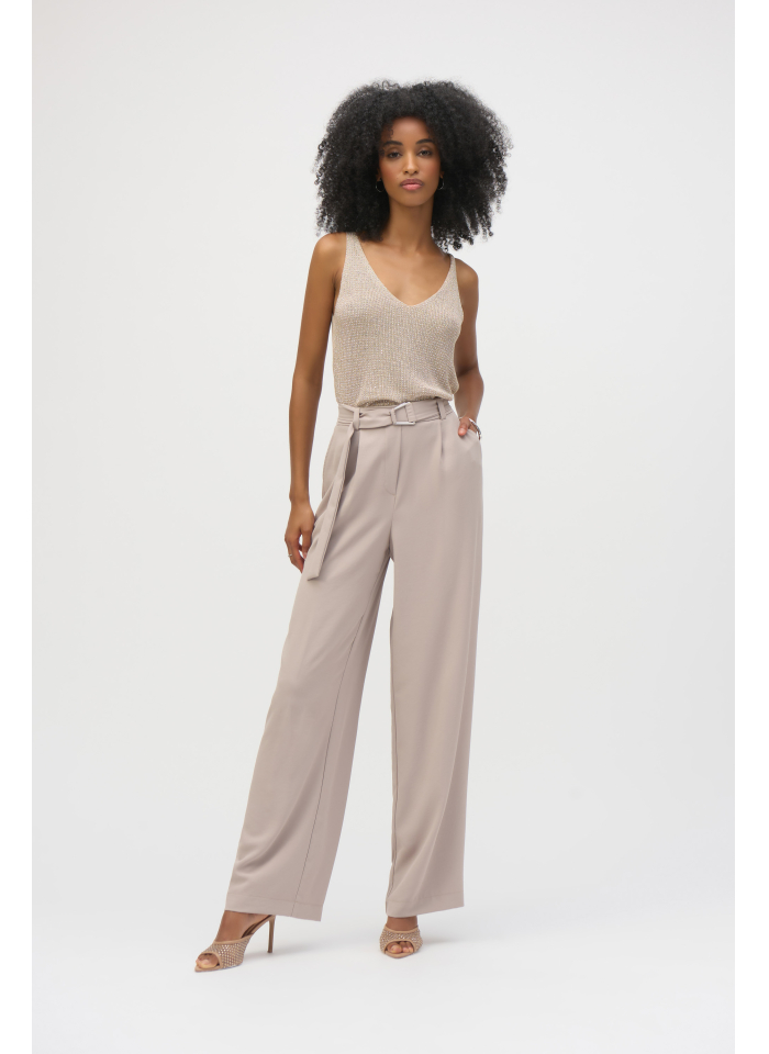 Joseph Ribkoff 252915 Top beżowy z dzianiny zdobiony cekinami