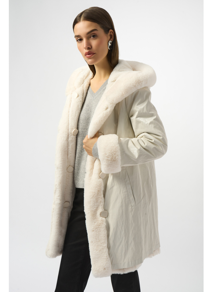 Joseph Ribkoff 253926 Kremowy dwustronny płaszcz