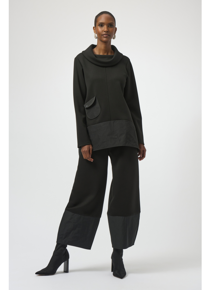 Joseph Ribkoff 254004 Stylowa, czarna tunika z golfem