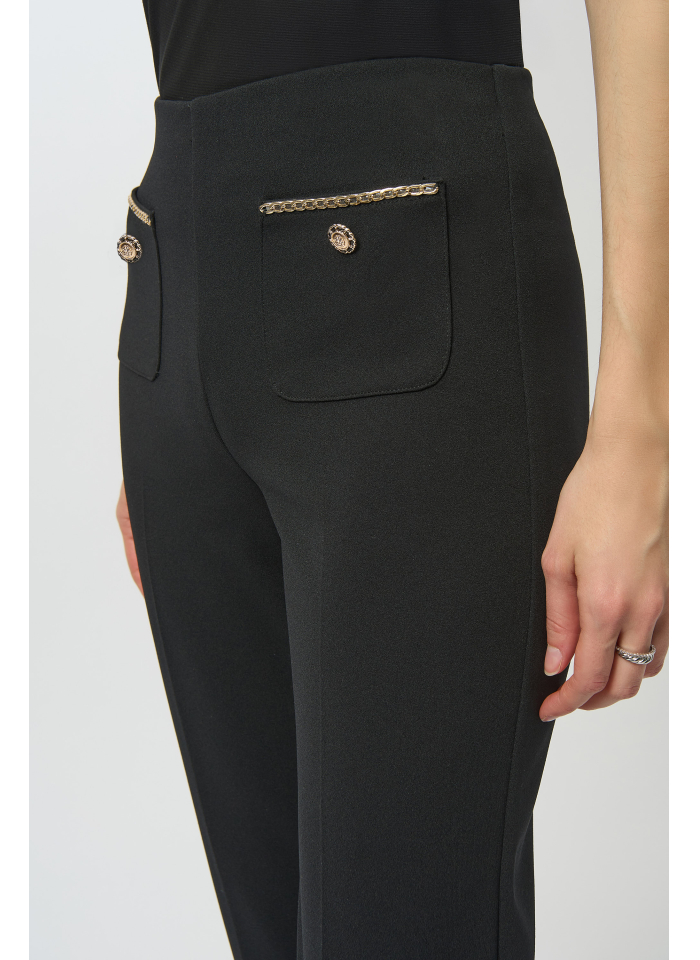 Joseph Ribkoff 254043 Klasyczne, spodnie ze złotymi łańcuszkami 2 kolory.
