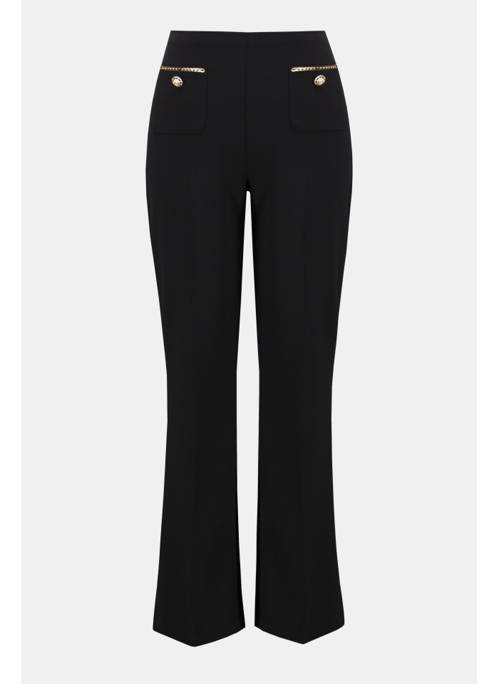 Joseph Ribkoff 254043 Klasyczne, spodnie ze złotymi łańcuszkami 2 kolory.