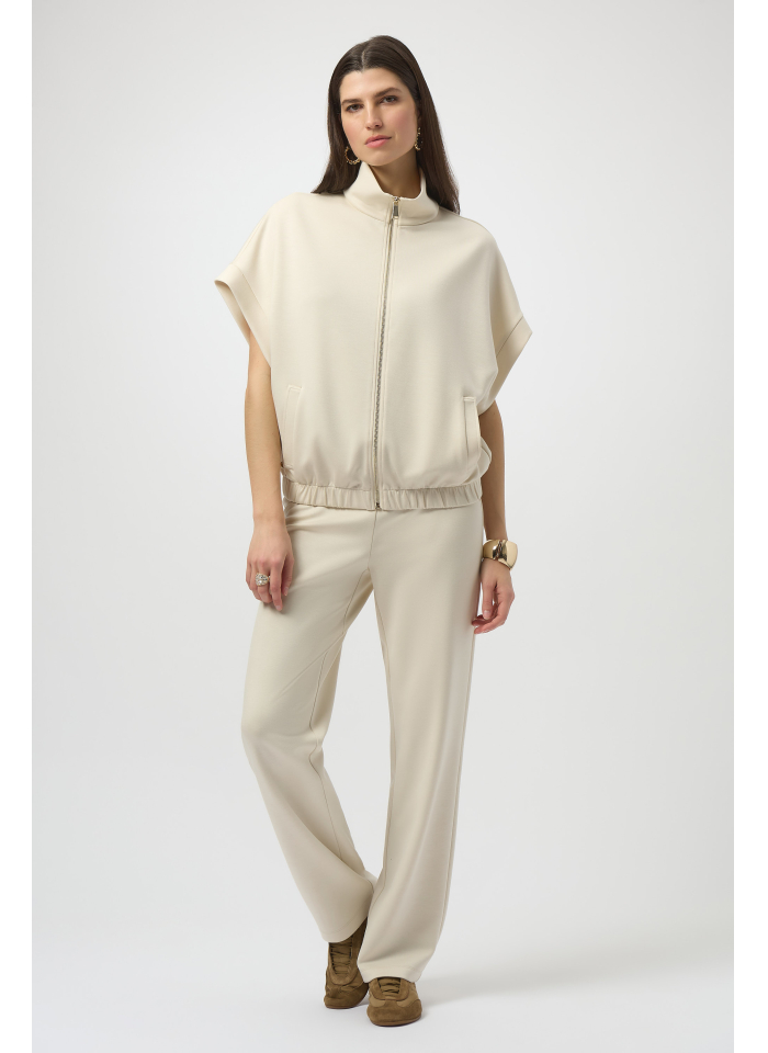 Joseph Ribkoff 254145 Stylowa, kremowa bluza z krótkim rękawem