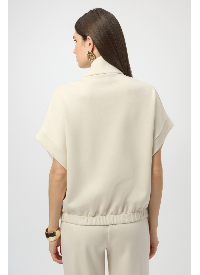 Joseph Ribkoff 254145 Stylowa, kremowa bluza z krótkim rękawem