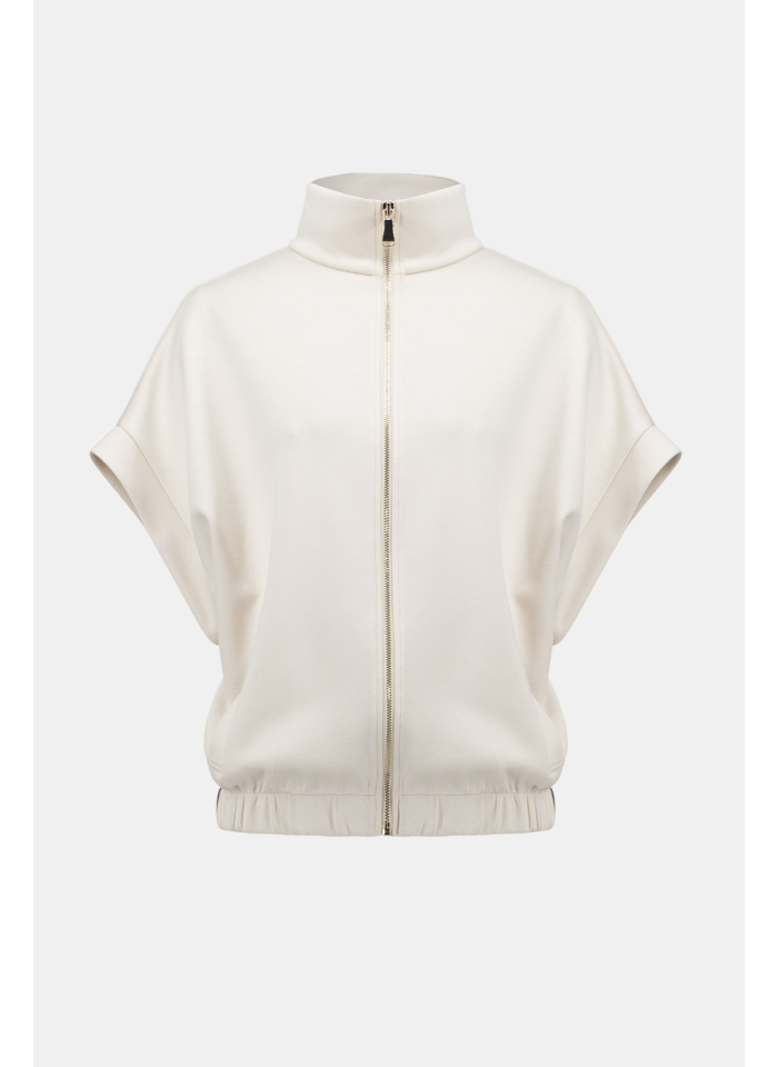 Joseph Ribkoff 254145 Stylowa, kremowa bluza z krótkim rękawem