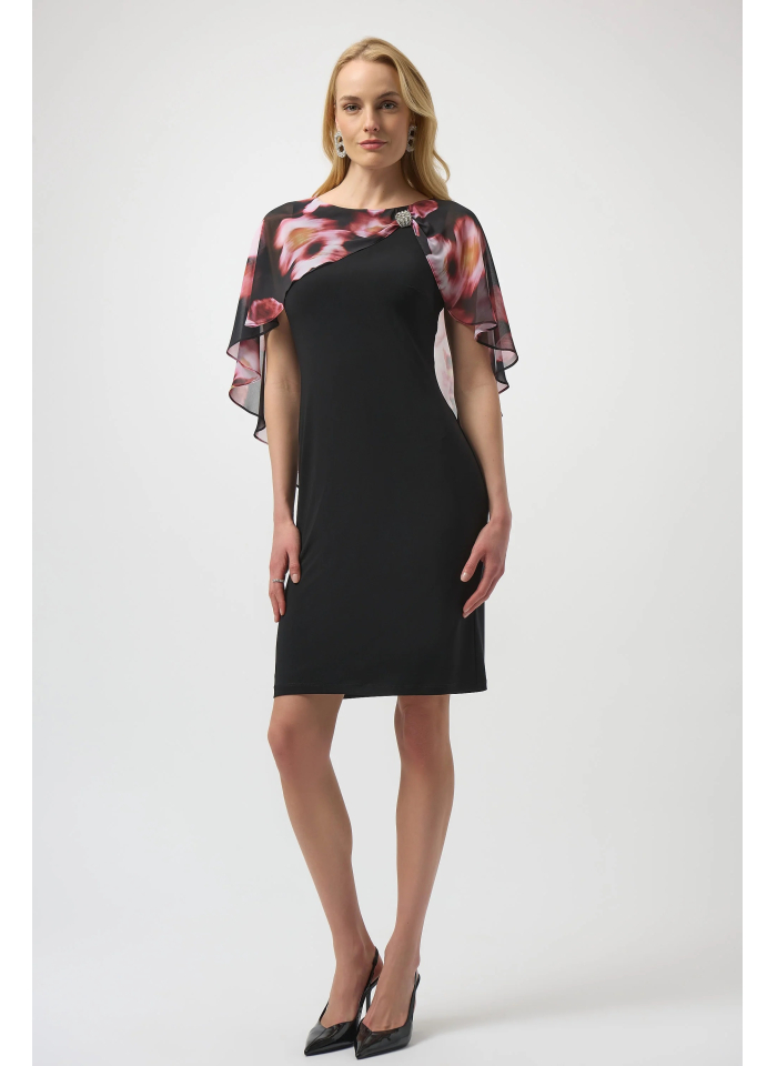 Joseph Ribkoff 254164 Wizytowa sukienka ze zwiewną pelerynka.