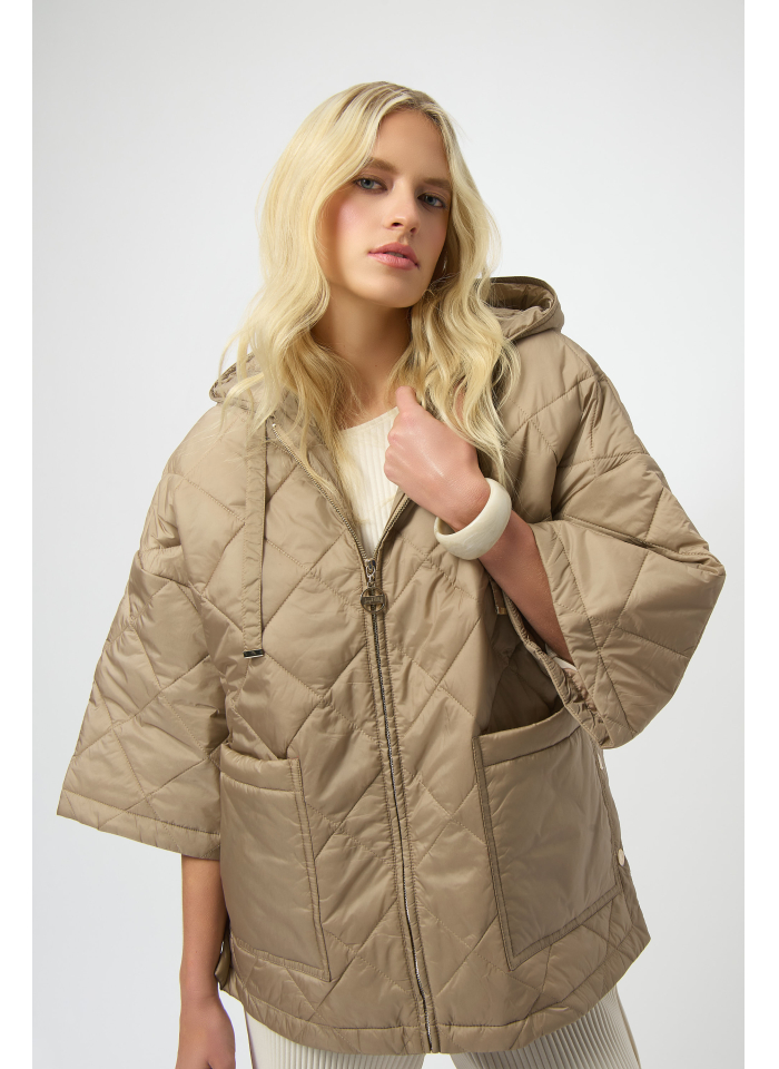 Joseph Ribkoff 254914 Beżowa, pikowana kurtka