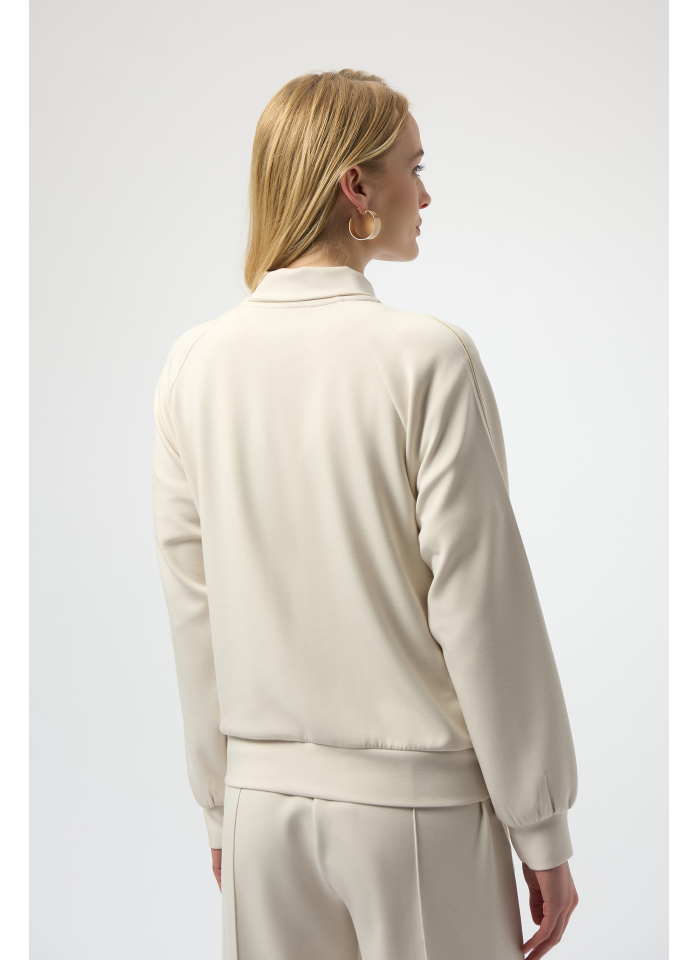 Joseph Ribkoff 254959 Stylowa, kremowa bluza ze złotym lampasem