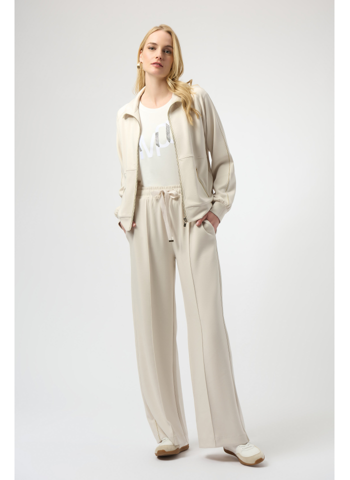 Joseph Ribkoff 254960 Kremowe spodnie ze złotym lampasem