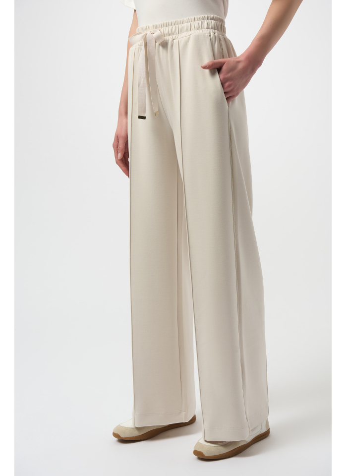 Joseph Ribkoff 254960 Kremowe spodnie ze złotym lampasem