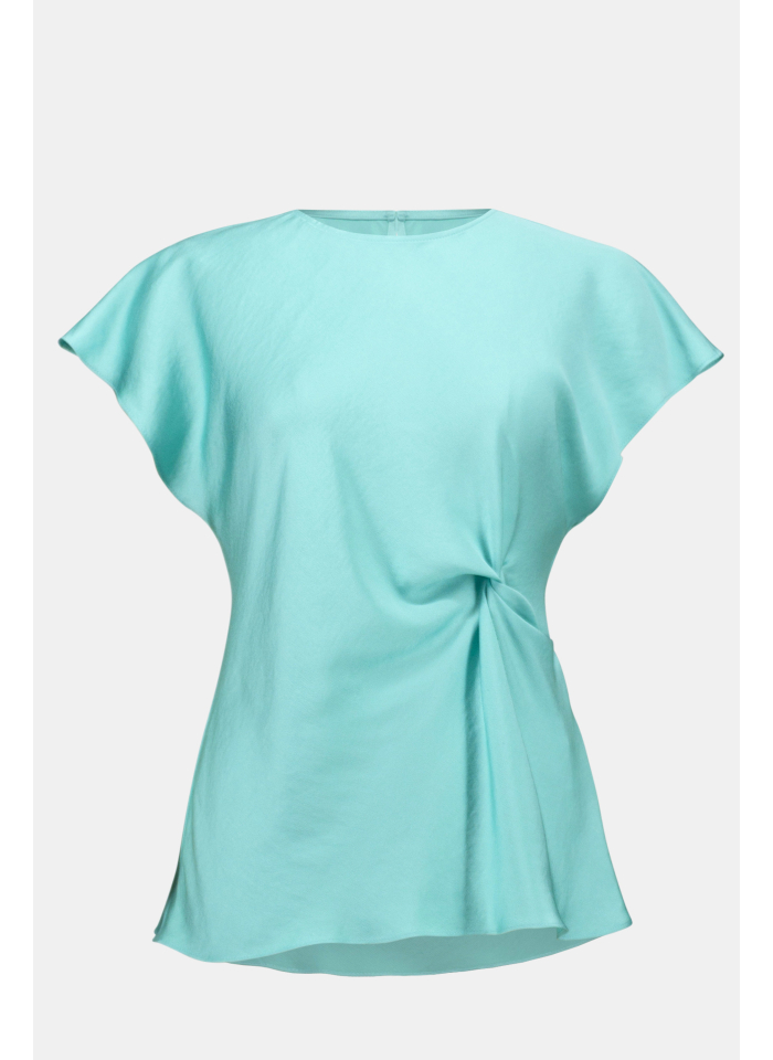 Joseph Ribkoff 261149 Satynowa bluzka z efektownym podpięciem w talii.