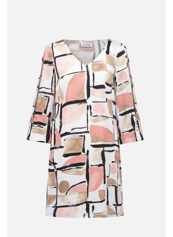 Joseph Ribkoff 261258 Satynowa sukienka w odcieniach różu.