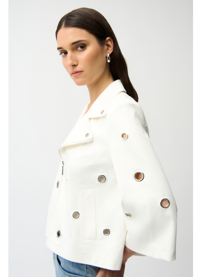 Joseph Ribkoff 261905 Kremowa ramoneska w efektowne oczka