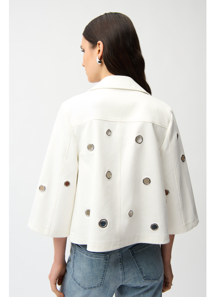 Joseph Ribkoff 261905 Kremowa ramoneska w efektowne oczka