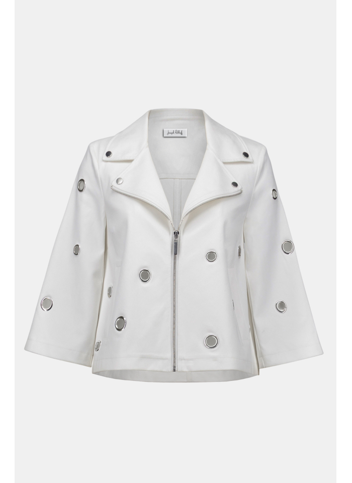 Joseph Ribkoff 261905 Kremowa ramoneska w efektowne oczka