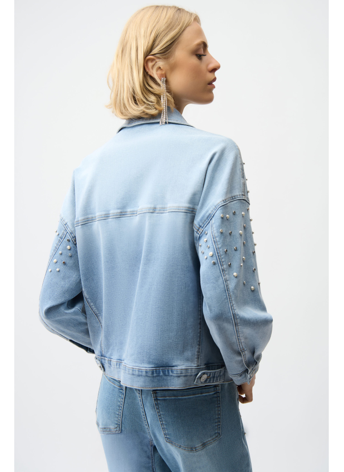 Joseph Ribkoff 261946 Jeansowa katana zdobiona dżetami