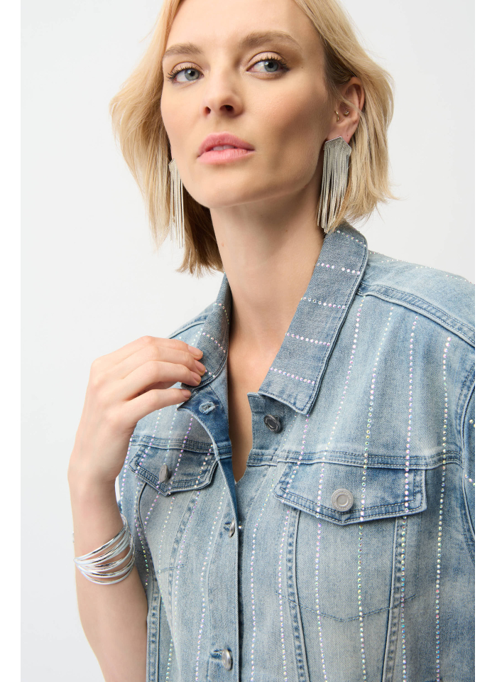 Joseph Ribkoff 261958 jeasowa katana zdobiona dżetami