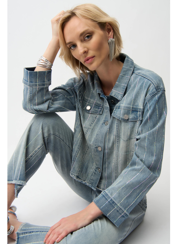 Joseph Ribkoff 261958 jeasowa katana zdobiona dżetami