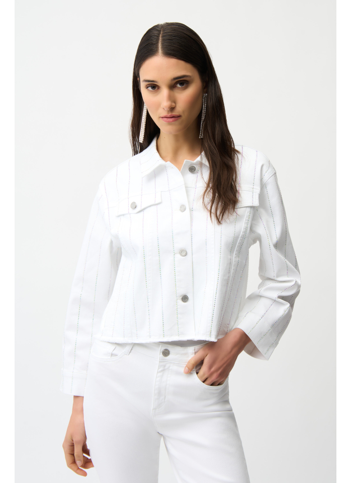 Joseph Ribkoff 261973 Biała katana zdobiona dżetami