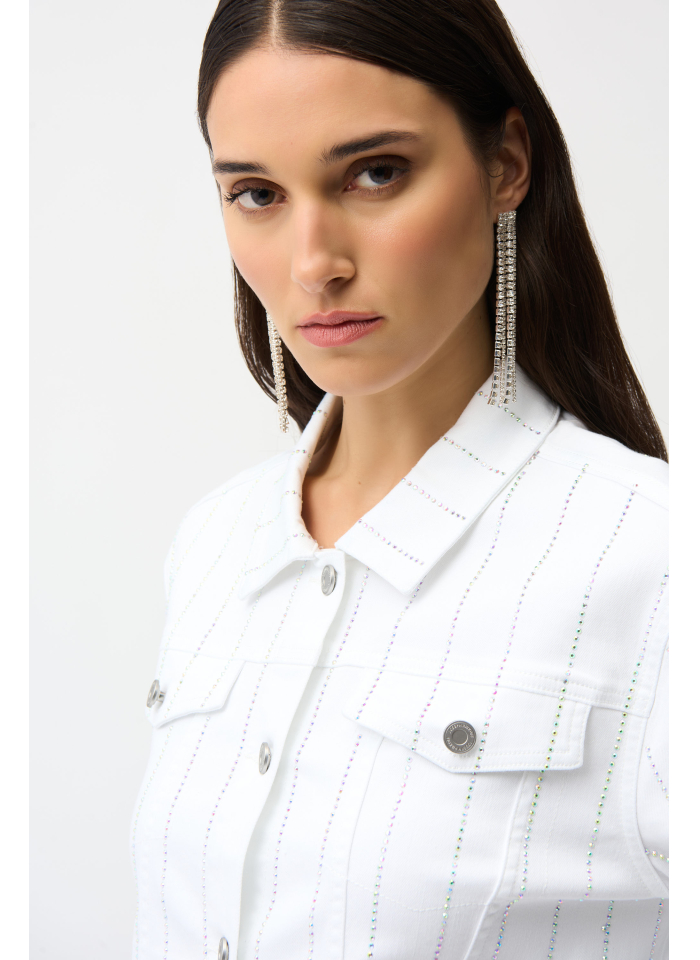 Joseph Ribkoff 261973 Biała katana zdobiona dżetami