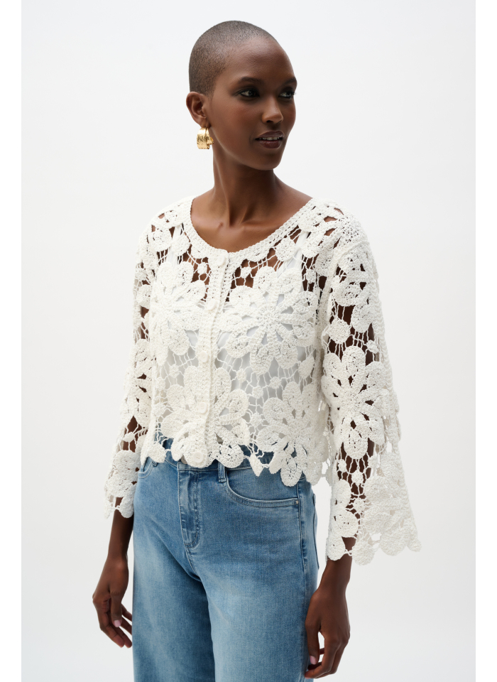 Joseph Ribkoff 262958 kremowy, koronkowy żakiet