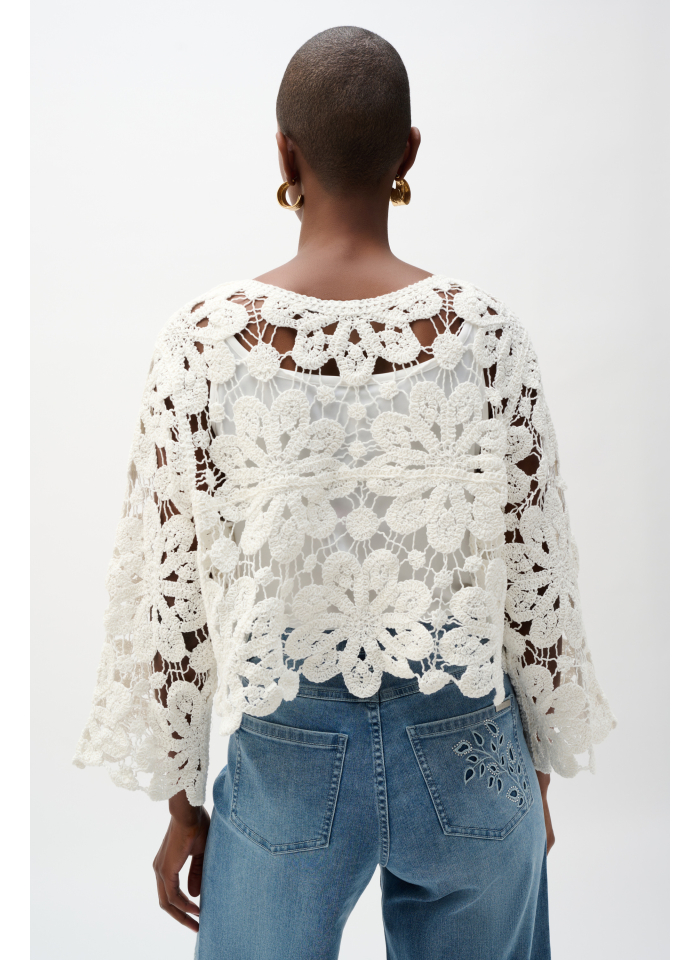 Joseph Ribkoff 262958 kremowy, koronkowy żakiet