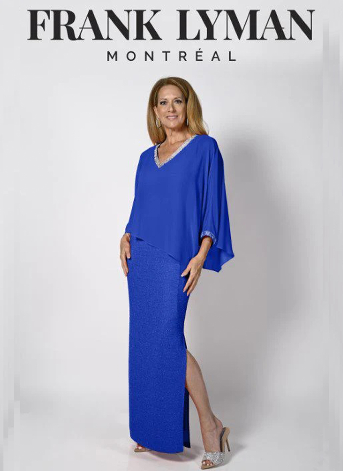 Frank Lyman. Wieczorowa Kreacja z połyskującymi dżetami.