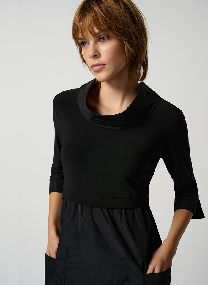 Joseph Ribkoff 173444 Sukienka o luźnym kroju z łączonych tkanin 5 kolorów.