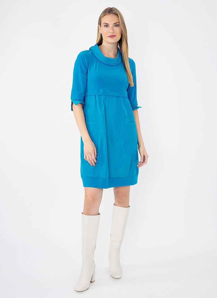 Joseph Ribkoff 173444 Sukienka o luźnym kroju z łączonych tkanin 3 kolory.