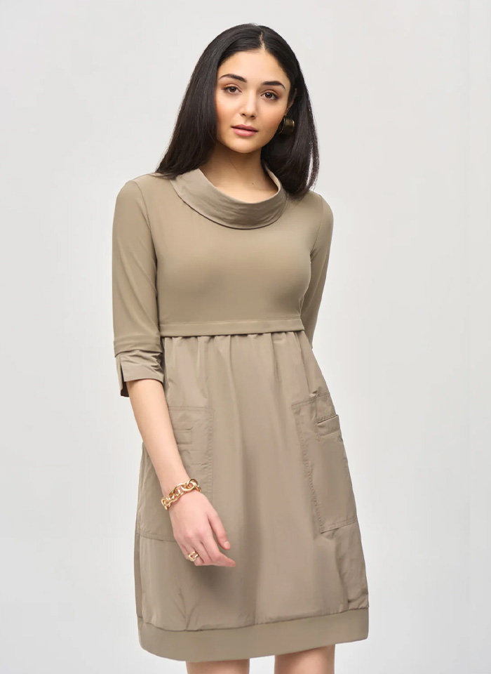 Joseph Ribkoff 173444 Sukienka o luźnym kroju z łączonych tkanin 3 kolory.