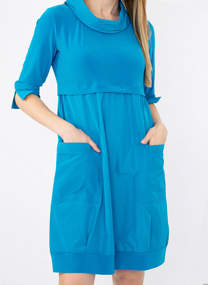 Joseph Ribkoff 173444 Sukienka o luźnym kroju z łączonych tkanin 3 kolory.