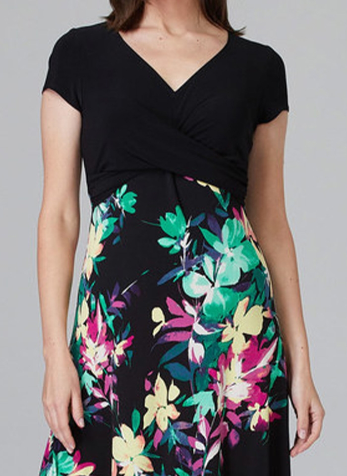 Joseph Ribkoff, Sukienka midi z kwiecistym dołem.