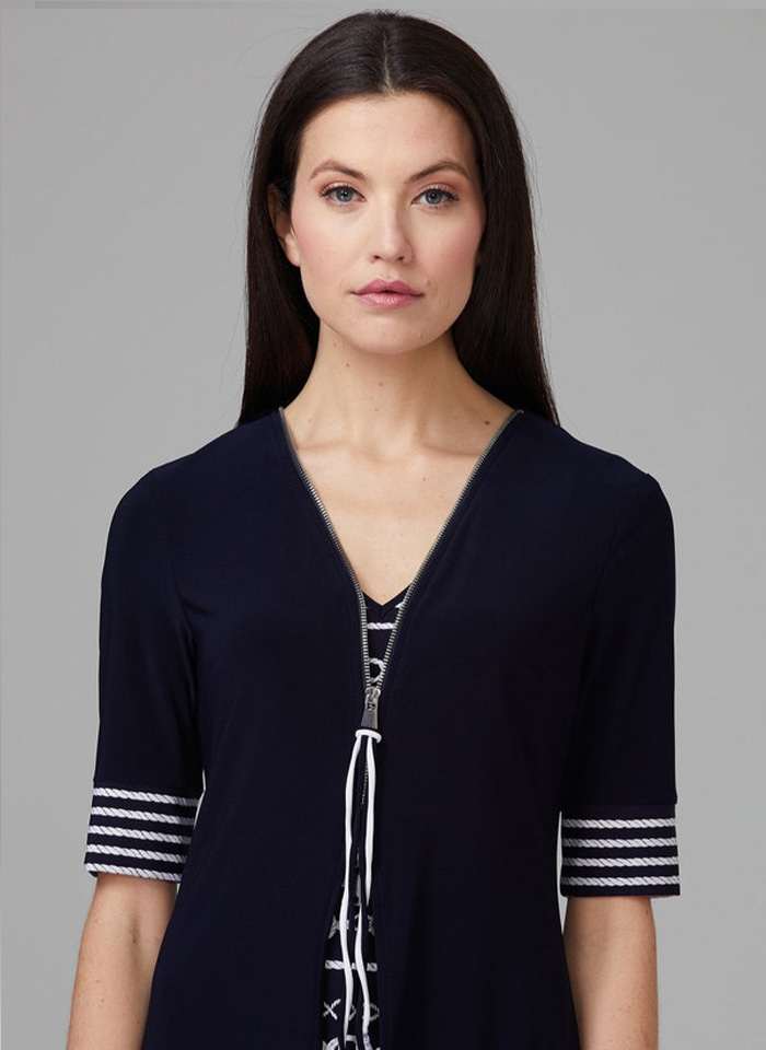 Joseph Ribkoff, Granatowa sukienka w stylu w jachtingowym.