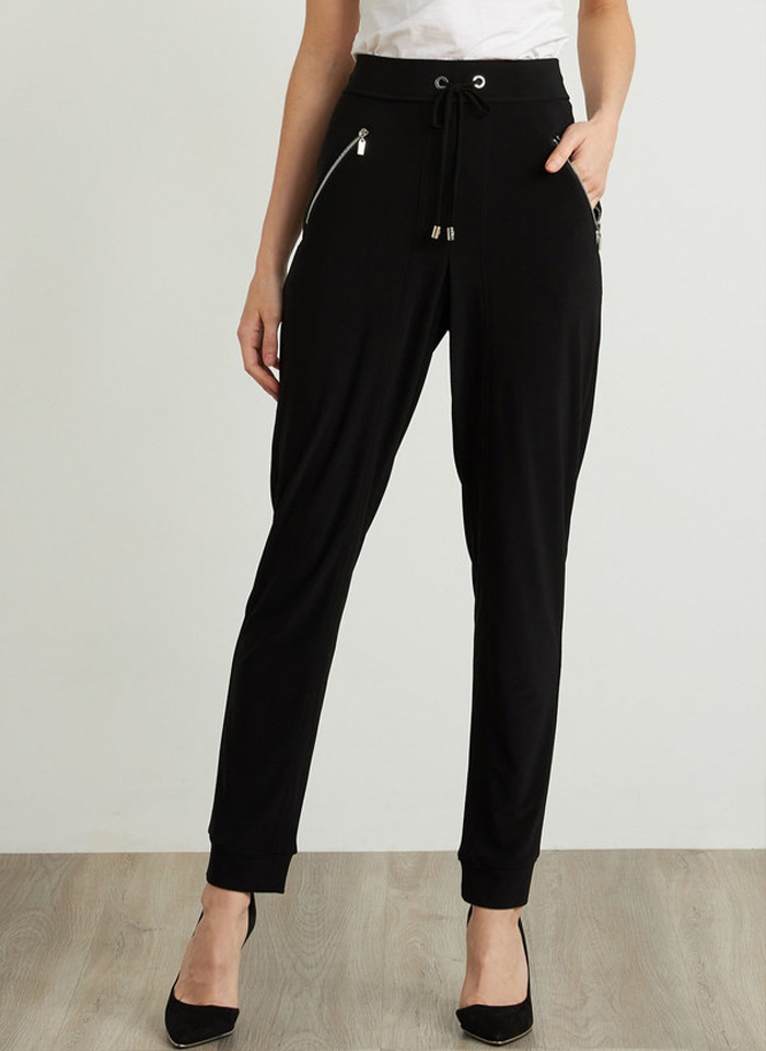 Joseph Ribkoff, Czarne spodnie w sportowym stylu.